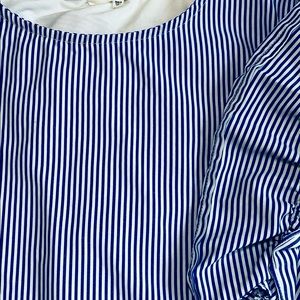 EUC blue & white striped Nordstrom Pleione Top, size Medium